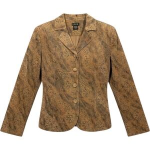 ELCC Blazer Womens M Abstract Print Button Front Jacket